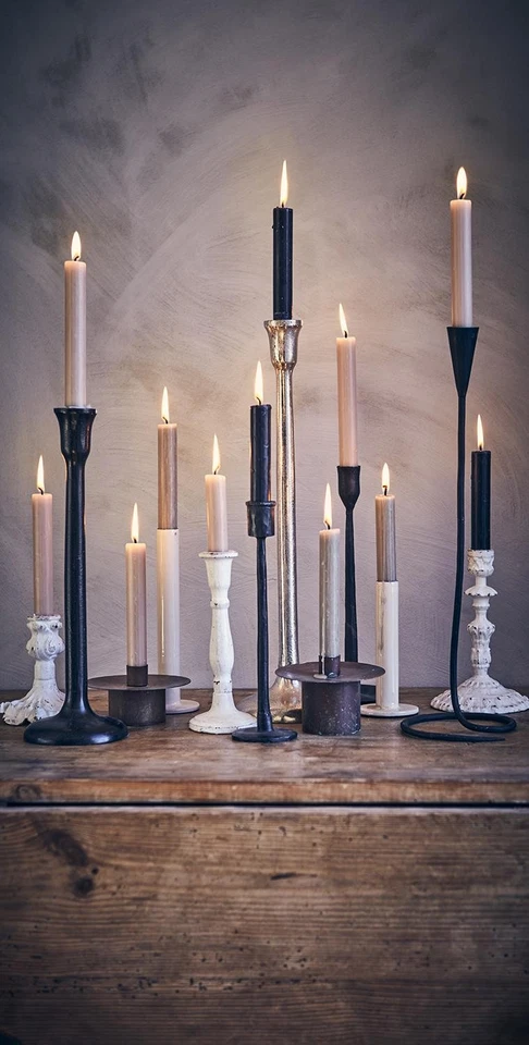 Light Brown Dinner Candle 28cm, Rustic Tall Slim Candles, Khaki Coloured Candle - Image 1 of 1