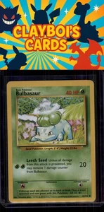 Bulbasaur Base Set Pokémon 044/102 Common Near Mint or Better - Foto 1 di 2