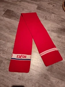 Vintage Exxon Knit Promotional Scarf Red 7" X 55" EUC Rare VHTF - Picture 1 of 7
