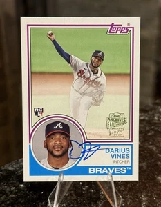 2024 Topps Archives DARIUS VINES 1983 Rookie AUTO Atlanta Braves Rookie - Picture 1 of 2