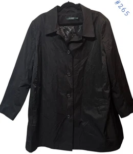 Ralph Lauren RL Women's Outdoor black Button Trench Coat size 3X (missing hood) - Picture 1 of 18