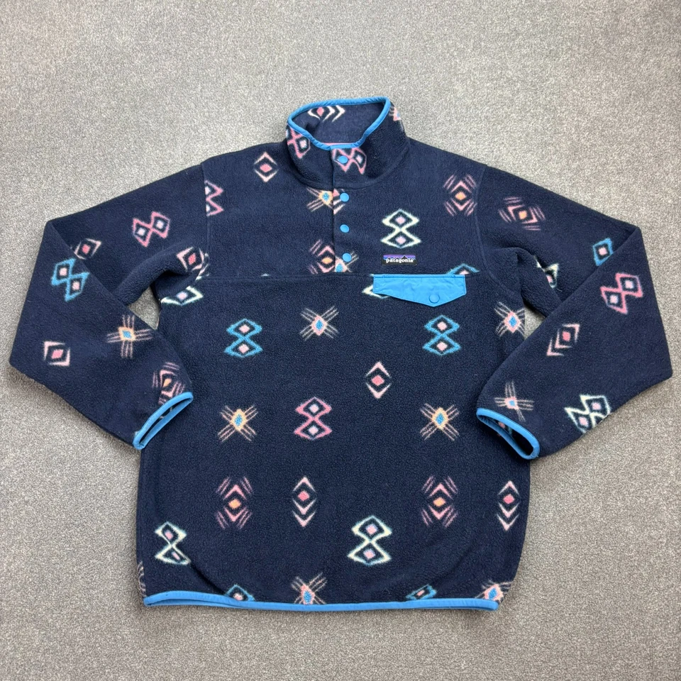 Patagonia Synchilla Fleece Adult X Small Blue Space Spirits Snap-T Jumper Men - Image 1 of 4