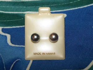 Ohrringe mit schwarzen Tahitiperlen - 14 K Gold handgefertigt Hawaii - Kauai - NIEDRIGER PREIS - Bild 1 von 5