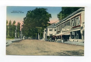 Wareham MA Postkarte, Street View, alte Autos vor Eisdiele, Schilder - Bild 1 von 2
