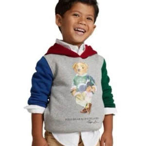 Ralph Lauren Polo Bear Color-Blocked Fleece Boys Hoodie Sz 5 - Picture 1 of 6