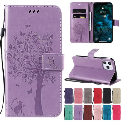 Funda tipo billetera con patrón de cuero magnético para iPhone 11 12 Pro Max 7 8 XR XS  Foto 1 de 4