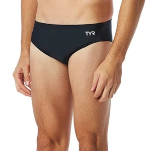 TYR Men's Durafast Elite Solid Racer Swim Suit Black Size: 36 (A2) - Picture 1 of 3