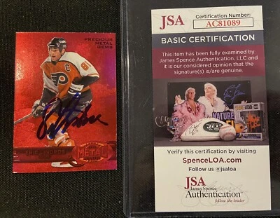 2012-13 Fleer Metal ERIC LINDROS AUTO Precious Metal Gems PMG JSA Autograph /100 - Image 1 of 3