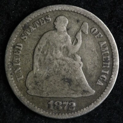 1872-S Seated Liberty Silver Half Dime VG E211 KNE - Image 1 of 2
