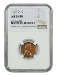 1929-D 1C NGC MS64RB - Lincoln Cent (Wheat Reverse) - Picture 1 of 2