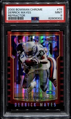 2000 Bowman Chrome Refractor #78 Derrick Mayes Seahawks PSA 9 POP 2 Highest - Image 1 of 2