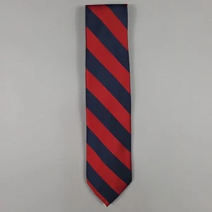 Vintage The Custom Shop Tie Red Blue Repp Stripe Silk 3.5" Preppy University - Picture 1 of 6
