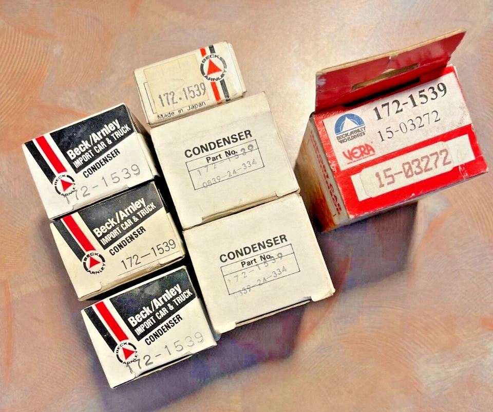 Vera & Beck/Arnley-Japan Ignition Condensers (trailing) for Mazda RX-2, RX-3 - Image 1 of 2