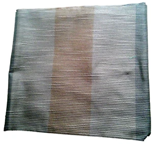 1 yard 56" wide fabric yardage stripe brown woven stiff upholstery vintage - Bild 1 von 6