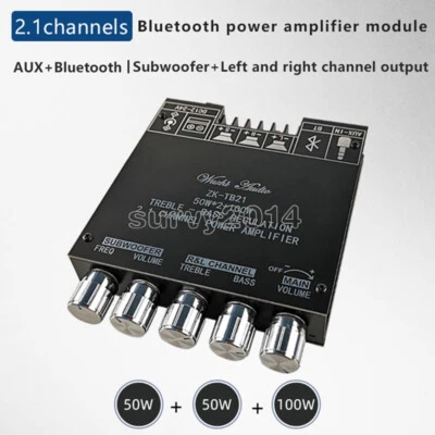 TPA3116D Bluetooth 5.0 Digital Amplifiers Board 2.1 Channel Audio 2*50W+5.0W AUX - Image 1 of 4