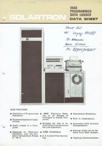 Solartron Electronic Hampshire GB Prospekt IDAS Data Logger Sheet um 1975 - Bild 1 von 2