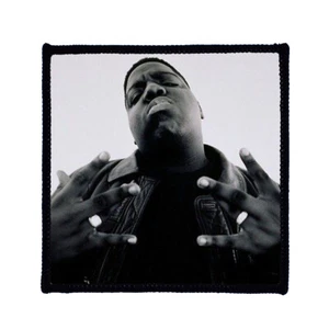Square Printed Patch - Notorious BIG Biggie B&W Sew On Badge in 3 sizes - Picture 1 of 1