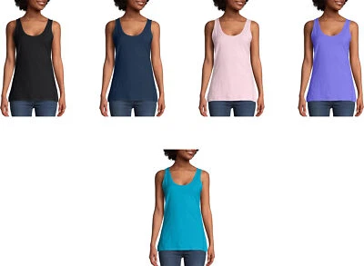Camiseta sin mangas Hanes para mujer con cuello redondo Foto 1 de 2