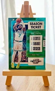 2021-22 Panini Contenders Optic Jaylen Brown Season Ticket Blue Wave Prizm /45 - Picture 1 of 2