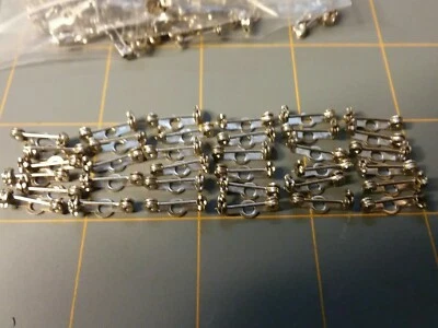 Jewelry Findings: 36PCS 13mm Silver  Tone Brooch Pin Back  10-01-2020 - Image 1 of 4