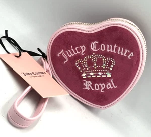 Neu mit Etikett Juicy Couture Kingdom Med. Double Zip Around Wallet - Raspberry Tart Velour - Bild 1 von 7