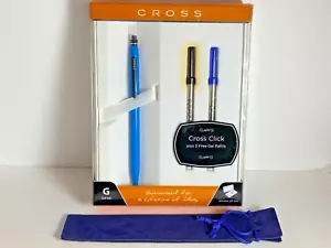 KREUZ HELLBLAU KLICKSTIFT MIT ELOXIERTEM CLIP & BEUSCHE MIT ZUSÄTZLICHEN MINEN #AT0625H-/15 - Bild 1 von 6
