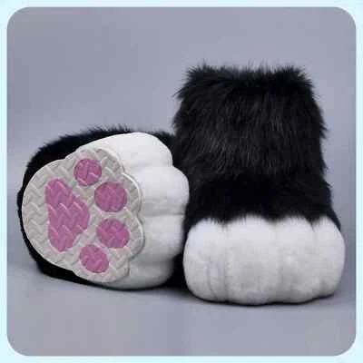 Fursuit Pies Patas Zapatos Kit Felpa Botas Peludas Disfraz Halloween Foto 1 de 4