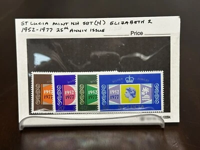 Queen Elizabeth Silver Jubilee stamps x4 St Lucia MNH 1977 Original Gum - Image 1 of 2