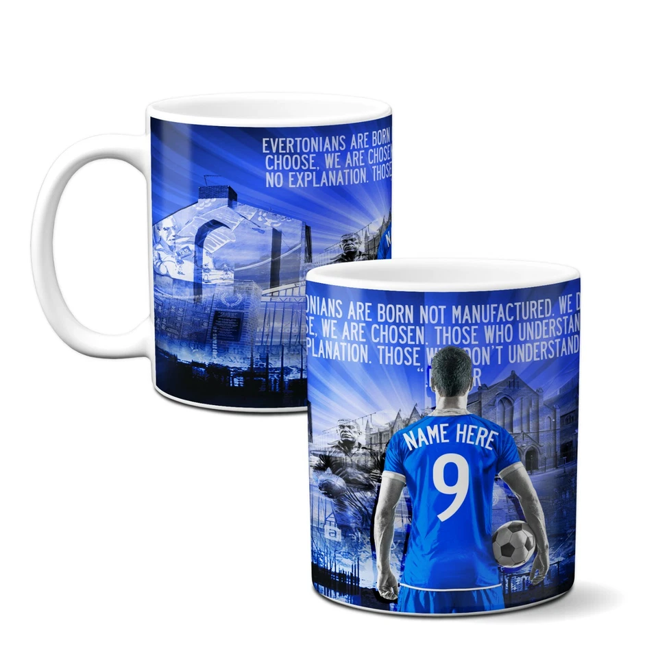 Personalised Everton Football Mug Fan Cup Dad Fathers Birthday Day Gift AFM48