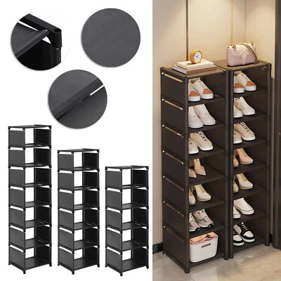 7/8 Tier Vertical Shoe Rack Gap Storage Shelf Narrow Shoe Storage Footwear Stand - Image 1 of 4