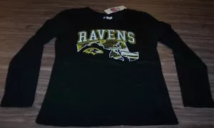 WOMEN'S TEEN BALTIMORE RAVENS NFL FOOTBALL Long Sleeve T-Shirt LARGE NEW w/ TAG - Picture 1 of 3