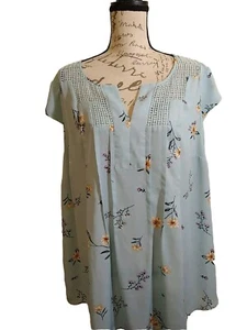 Daniel Rainn Anthropologie Talla 3X Semi Transparente Plisado Top Mangas Multicolor - Imagen 1 de 7