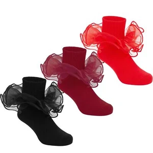 Girls Ruffle Socks Toddler Girl Socks With Big Double Lace Ruffle Colorful Fr... - Picture 1 of 8