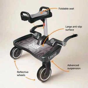 Lascal BuggyBoard Maxi+ Black mit grauem Sitz - Das perfekte Mitfahrbrett/KiddyB - Bild 1 von 4