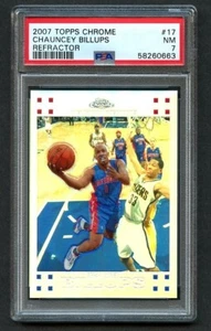 2007-08 Topps Chrome Refractor /999 CHAUNCEY BILLUPS #17 PSA 7 NM Pistons - Picture 1 of 2