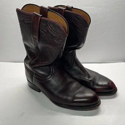 Lucchese 2000 Boots Men’s 8.5EE Black Cherry Western Cowboy Boots T0080C2 - Image 1 of 4