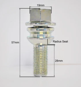 1 X Alliage Roue Boulons M14 X 1.5 19mm Hex, 30mm Fil pour Porsche Boxter - Imagen 1 de 1