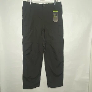 REI Sahara Convertible Pants Women 14 Gray Cargo Elastic Waist Zippers Relaxed - Picture 1 of 16