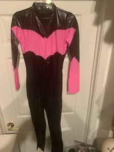 New Forplay Pink Knight Batgirl Costume Batman Hot Pink Blk Catsuit Adult Sz M/L - Picture 1 of 7