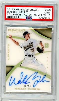 2015 Panini Immaculate Auto Walker Buehler 28/99 - PSA 9 - Image 1 of 2