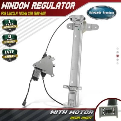 Rear Passenger RH RH Window Regulator with Motor for Lincoln Town Car 1998-2011 - Image 1 of 4