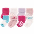 Luvable Friends Socks, 8-Pack, Pink/Daddy