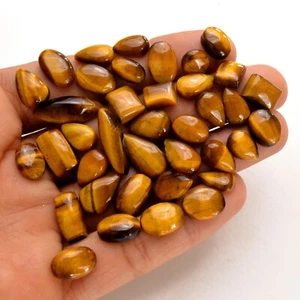38Pcs 161Cts Natural Tiger Eye Cabochon Loose Gemstone Lot 11x6-21x8mm#14269 - Picture 1 of 6