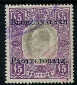 BECUANALAND 1904-10 £5 INGRESOS DESCALZO 18 FINO USADO - Imagen 1 de 1
