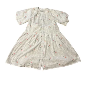 Vestido para mujer Nordstrom Stitch gota blanco ojales rosa floral cosido talla L” - Imagen 1 de 3