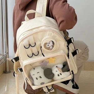 Durable Transparent Backpacks Nylon Bolsa Mujer Trendy School Bag - Picture 1 of 10