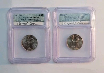 2001 P & D  ICG Signature Series Designer; Daniel Carr New Hampshire Quarters - Image 1 of 4