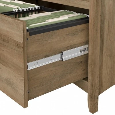 Salinas L Shaped Desk with Hutch and Storage in Reclaimed Pine - Engineered Wood - Image 1 of 4