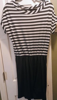 Mameluco para mujer, marca Tiana, talla XL, negro blanco, rayas, mangas cortas Foto 1 de 3