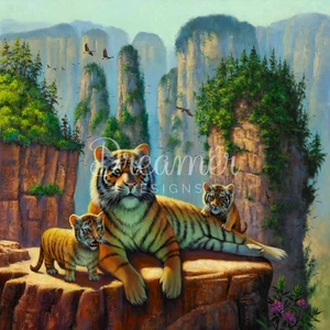 Pintura de diamantes Dreamer Designs Zang Tigers - Imagen 1 de 2